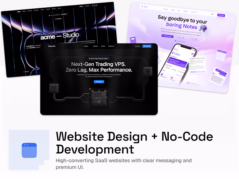 Cover image for Website Design + No-Code Development