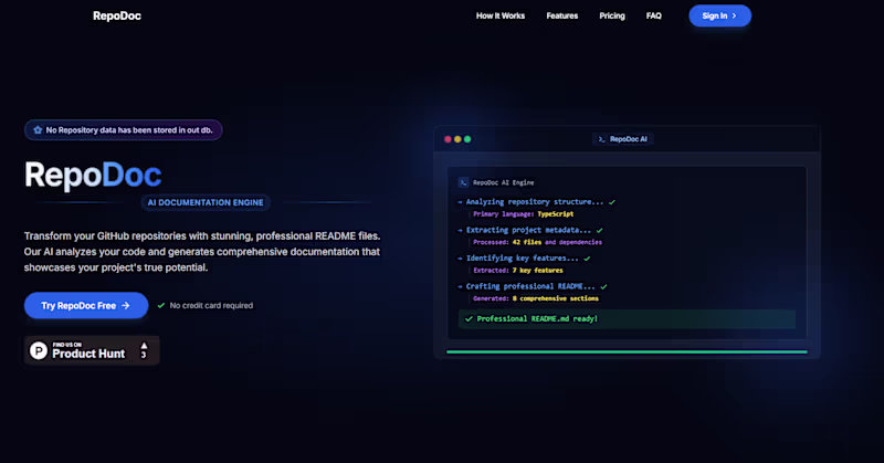 Cover image for RepoDoc — Automated README & Documentation Generator