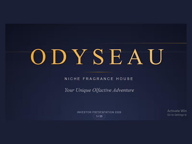 Cover image for Odyseau Niche Fragrance House Pitch Deck