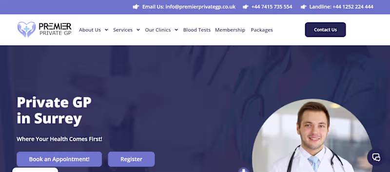 Cover image for Premier Private GP Surrey 