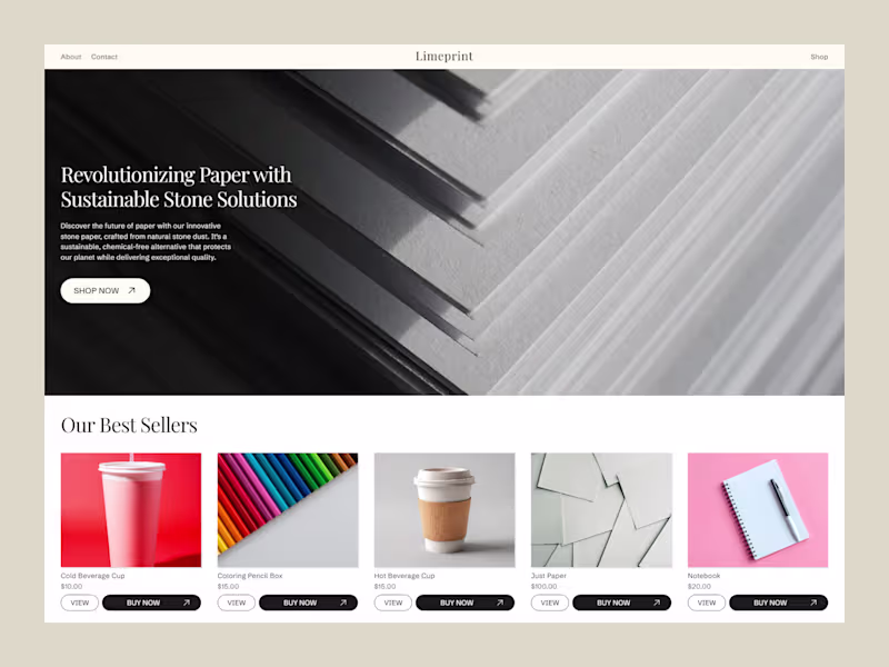 Cover image for Limeprint — a simple and modern shop