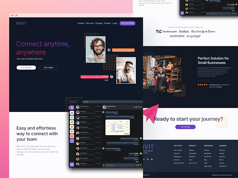 Cover image for INVIT Chat App Landing Page