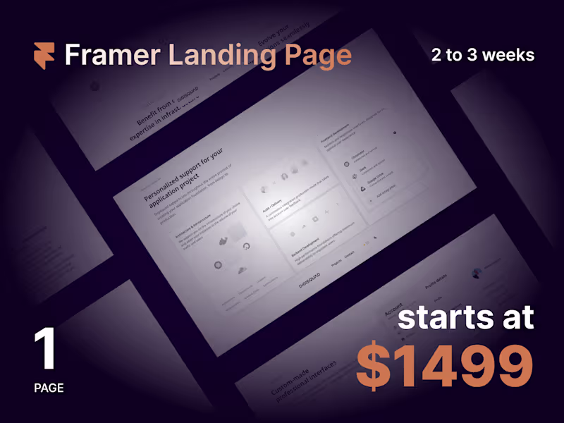 Cover image for Framer Landing Page Design