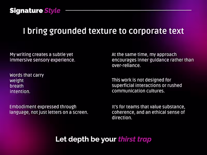 Cover image for This piece introduces my signature style as a writer and cre...