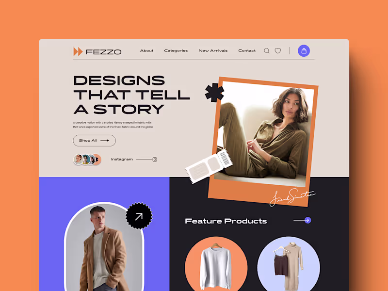 Cover image for Fezzo - Clothing brand Website Design 