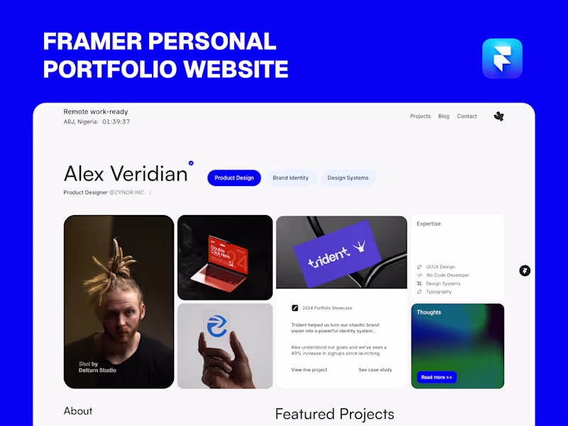 Cover image for Portfolio Design in Framer