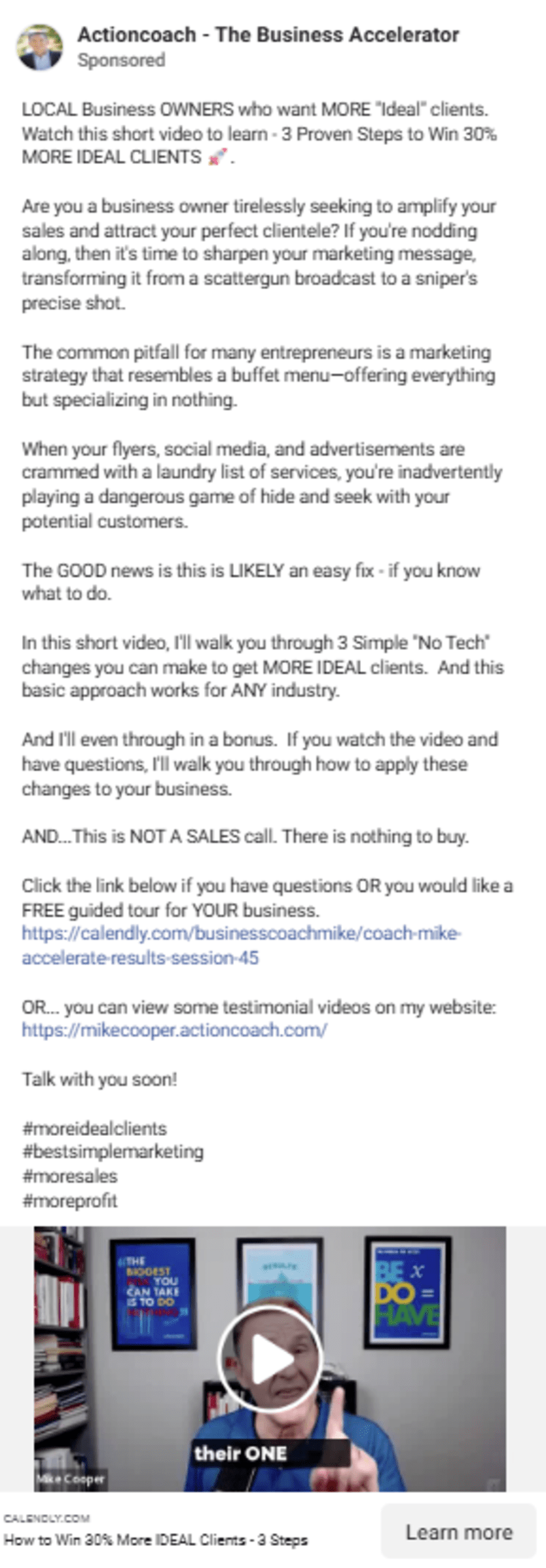 Cover image for ActionCOACH Meta Ad