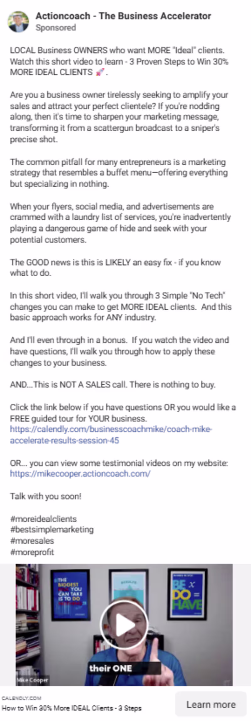 Cover image for ActionCOACH Meta Ad