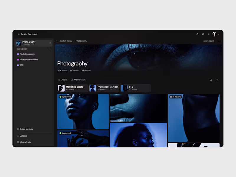 Cover image for Asset library screen for a