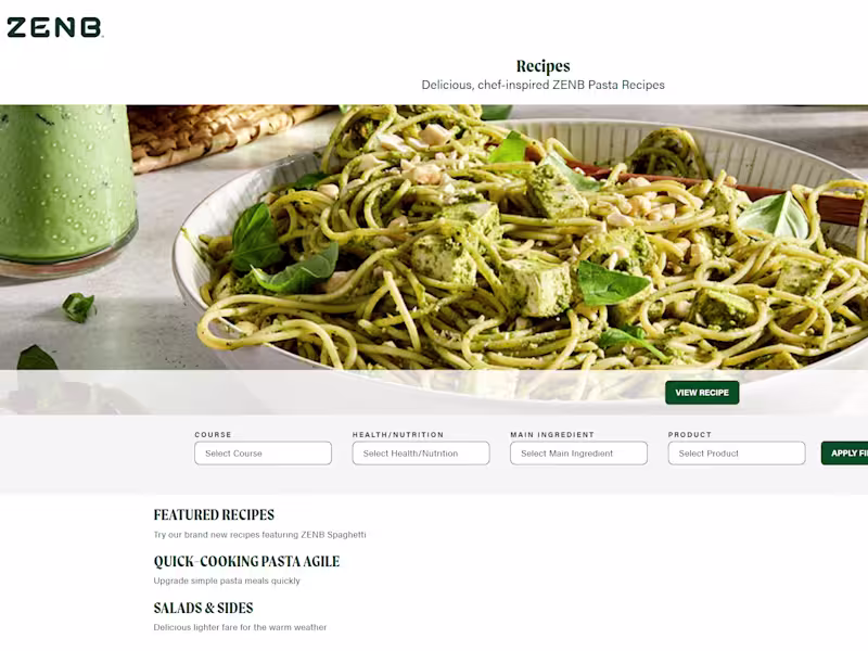 Cover image for ZENB Recipe Section Development