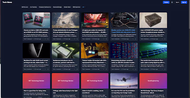 Cover image for Techology news aggregator