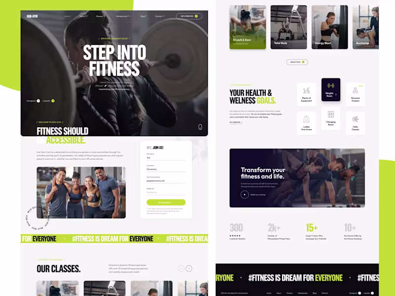 Cover image for Gym Web Landing Page Figma