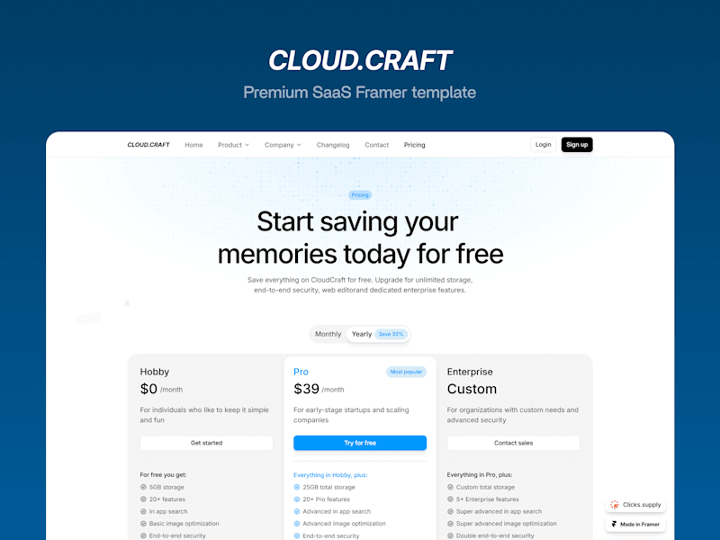 Cover image for CloudCraft - SaaS Framer Template