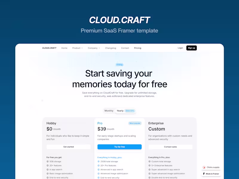 Cover image for CloudCraft - SaaS Framer Template