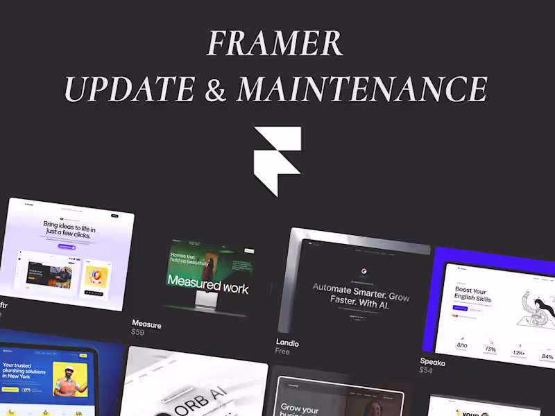 Cover image for Framer Update and Maintenance
