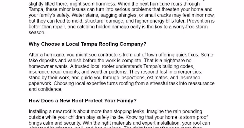 Cover image for SEO and Emotional Copywriting for Tampa Roofing Company