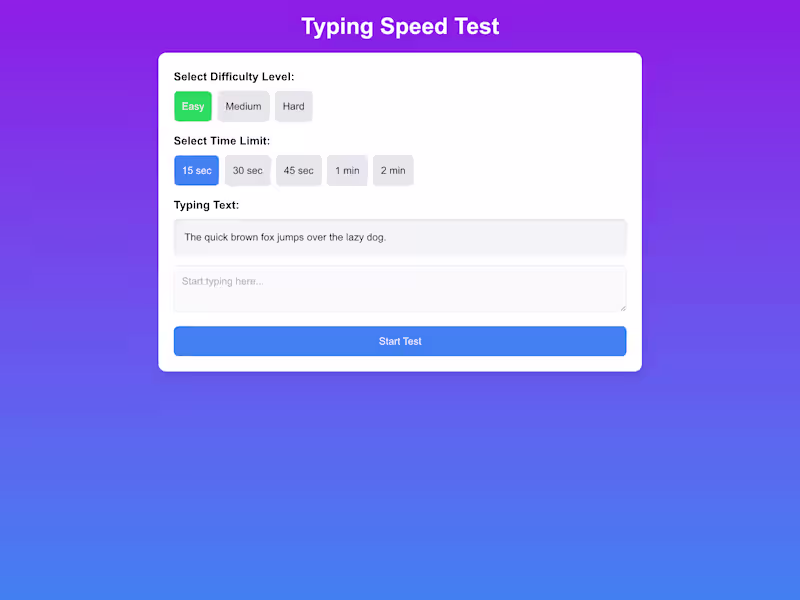 Cover image for Typing Speed Test