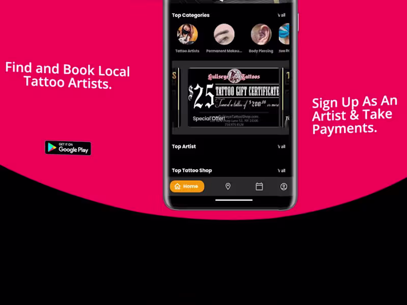 Cover image for TattBook: Mobile Tattoo Booking & Appointments