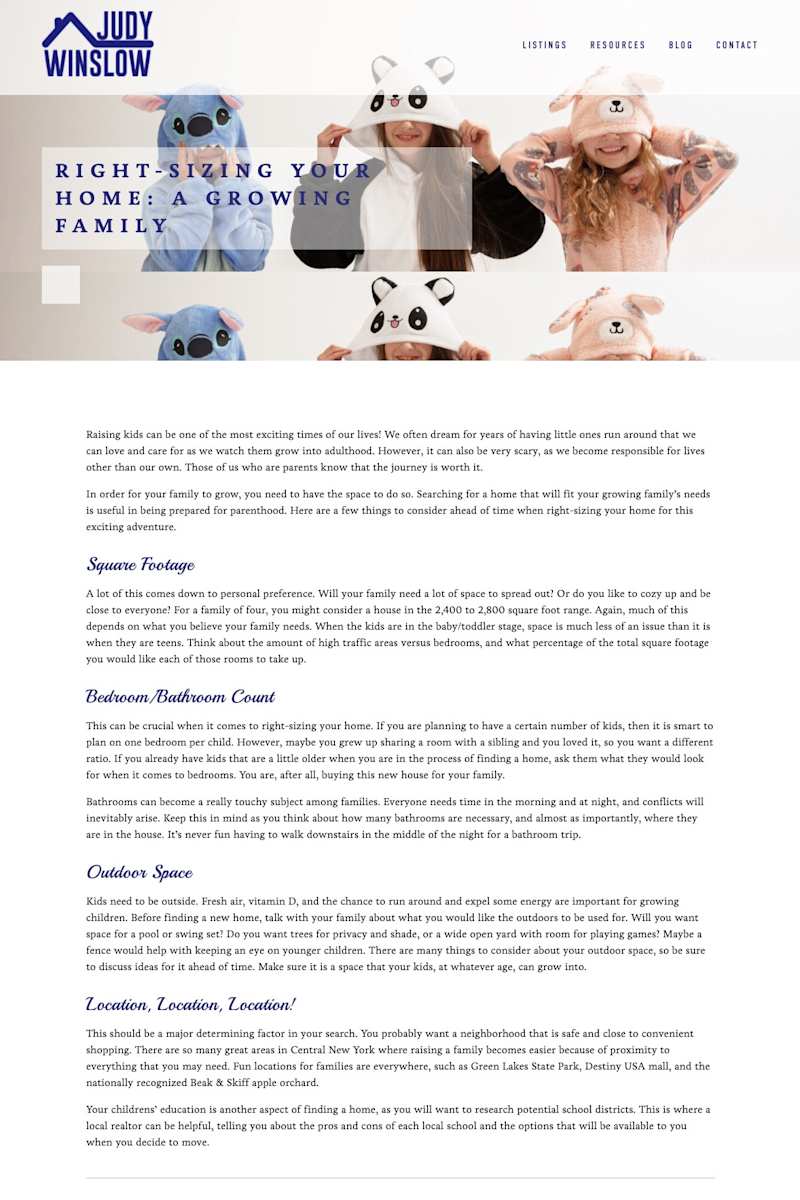 Cover image for Blog Post for Local Realtor | My Work