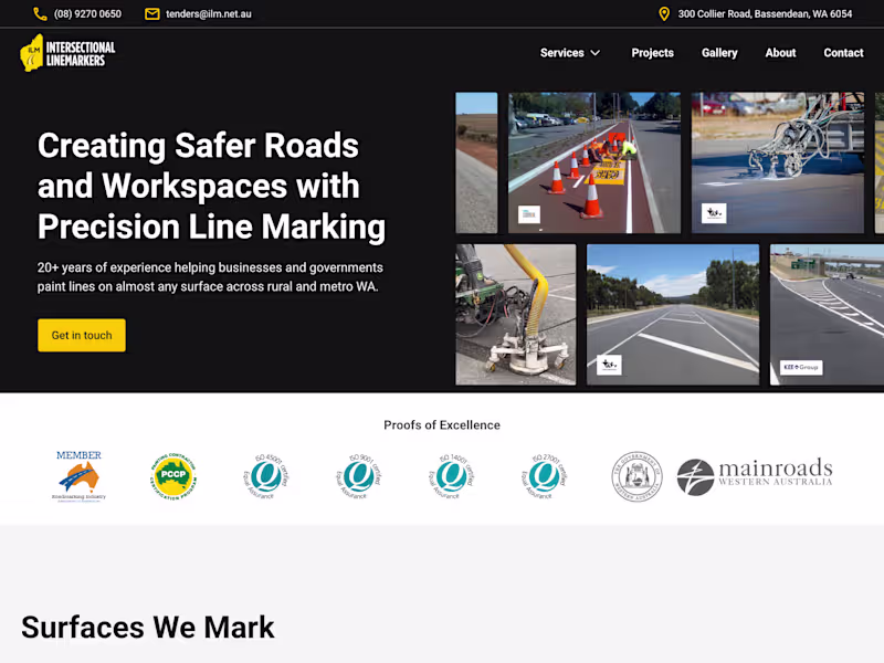 Cover image for Road Line Marking Website • Design & Development