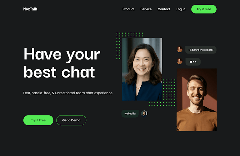 Cover image for Team Chat Web App Hero Section
