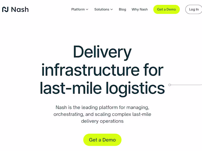 Cover image for Nash — Delivery Infrastructure for Last-Mile Logistics