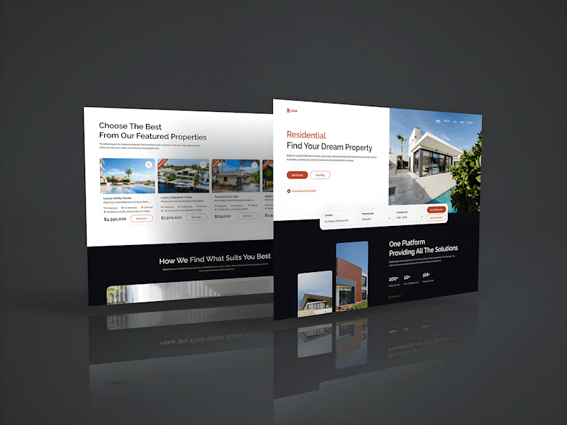 Cover image for Real Estate Landing Page UI/UX Design :: Behance