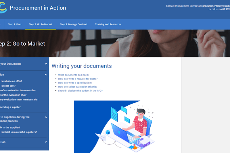 Cover image for Procurement in Action intranet site