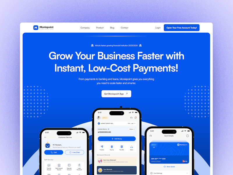 Cover image for Redesign of Moniepoint website
