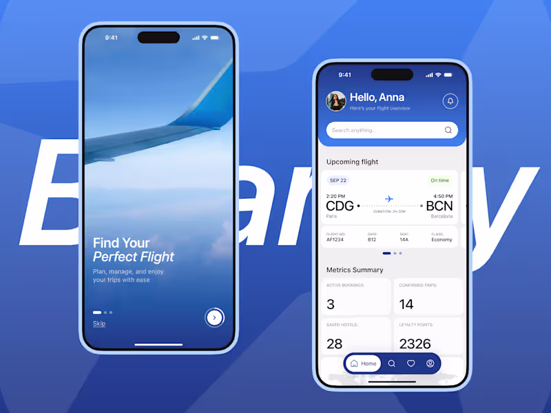 Cover image for Travel App UI/UX for Flight Booking and Trip Management