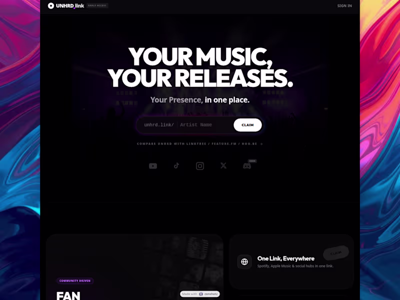 Cover image for UNHRD - Platform for Music