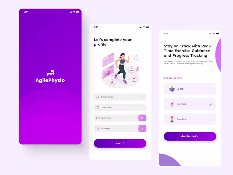 Cover image for AgilePhysio- Physiotherapy App UI