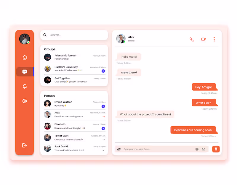 Cover image for Messaging Web app UI on Behance