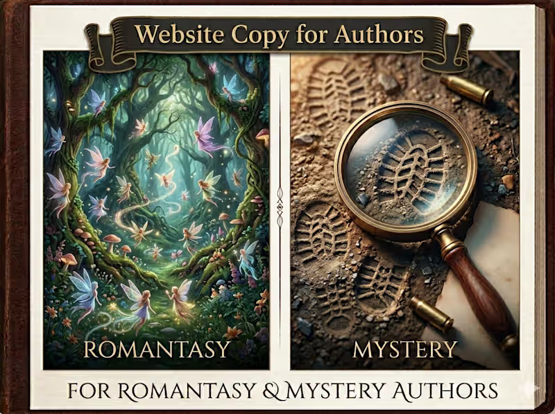 Cover image for Website Copy for Romantasy and Mystery Authors