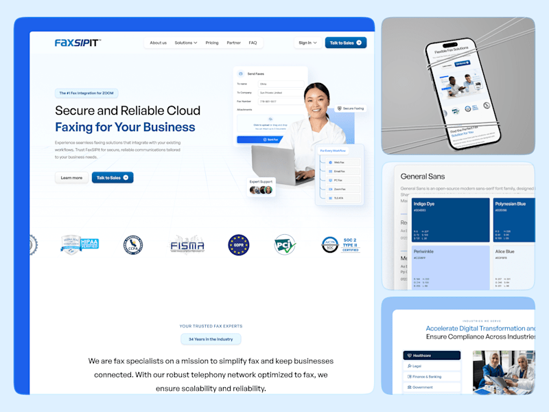 Cover image for Fax Service SaaS | Web Dev + UI Design + Custom Illustration