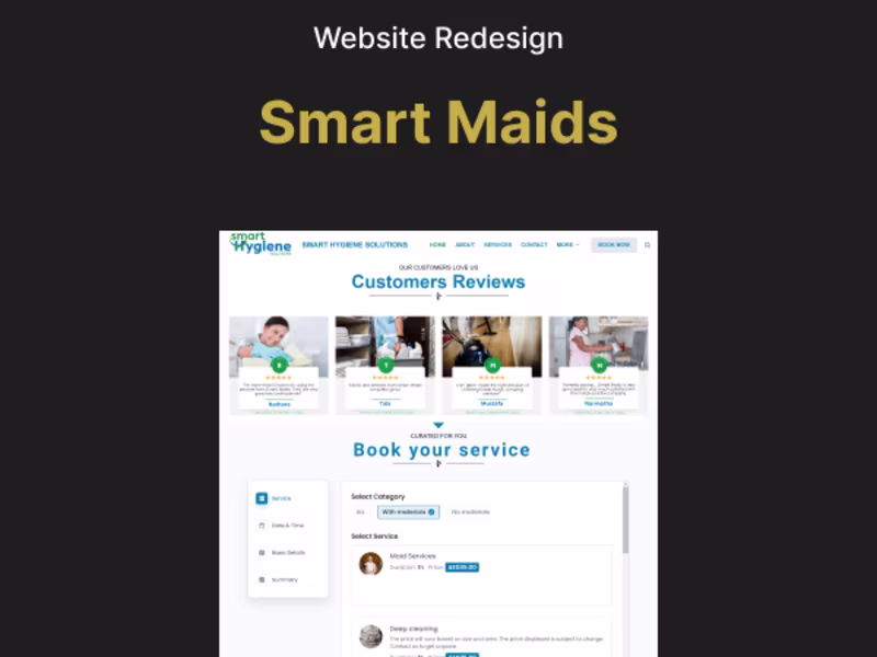 Cover image for Website ReDesign for Smart Maids Cleaning Services