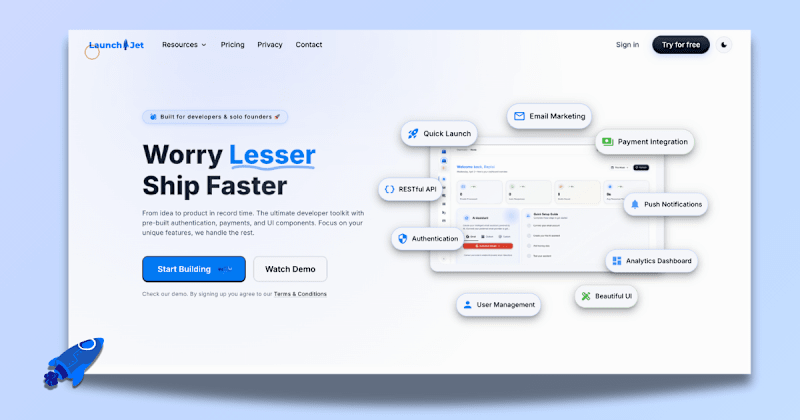 Cover image for LaunchJet - Build & Ship Your SaaS Faster
