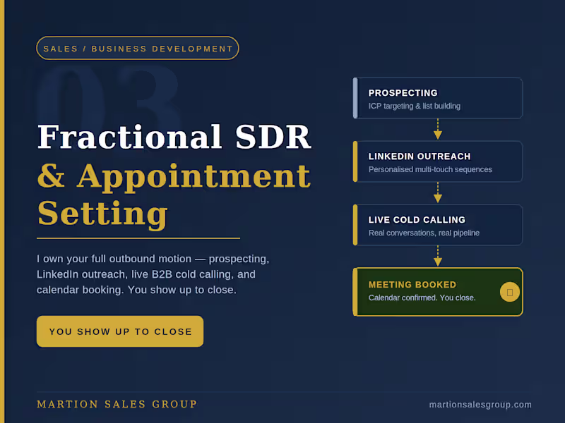 Cover image for Fractional SDR & B2B Appointment Setting