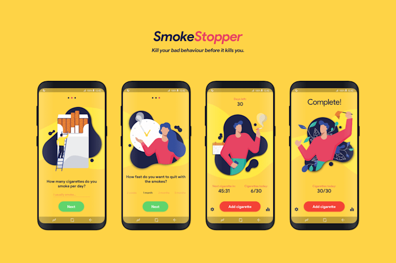 Cover image for Smoke Stopper App UI Design and Transitions