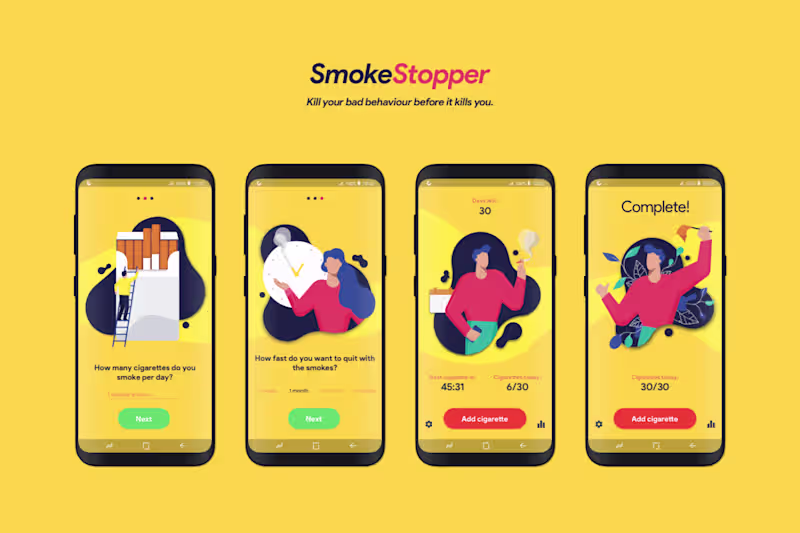 Cover image for Smoke Stopper App UI Design and Transitions