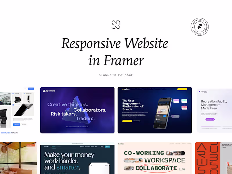 Cover image for Responsive Website in Framer — Standard Package