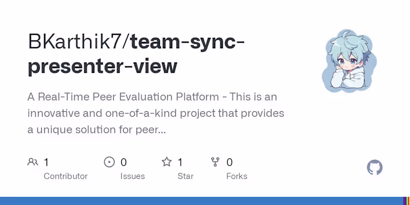 Cover image for Team Sync Presenter View: Real-Time Peer Evaluation Platform