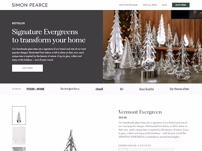 Cover image for Simon Pearce Landing Page on Replo