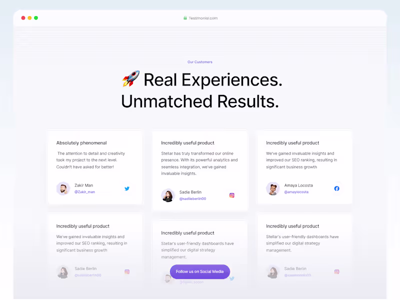 Cover image for Testimonial Section UI Design – Reviews rating screen UI 202