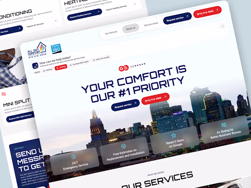 Cover image for All Day Comfort HVAC Webflow Development