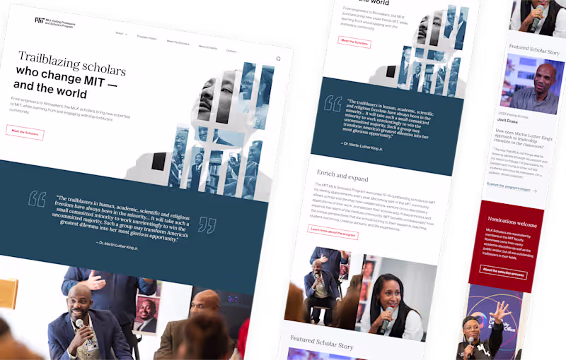 Cover image for MIT MLK Scholars website redesign