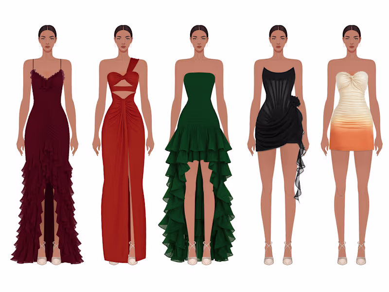 Cover image for Custom Fashion Illustrations & Flats with Fabric Detailing