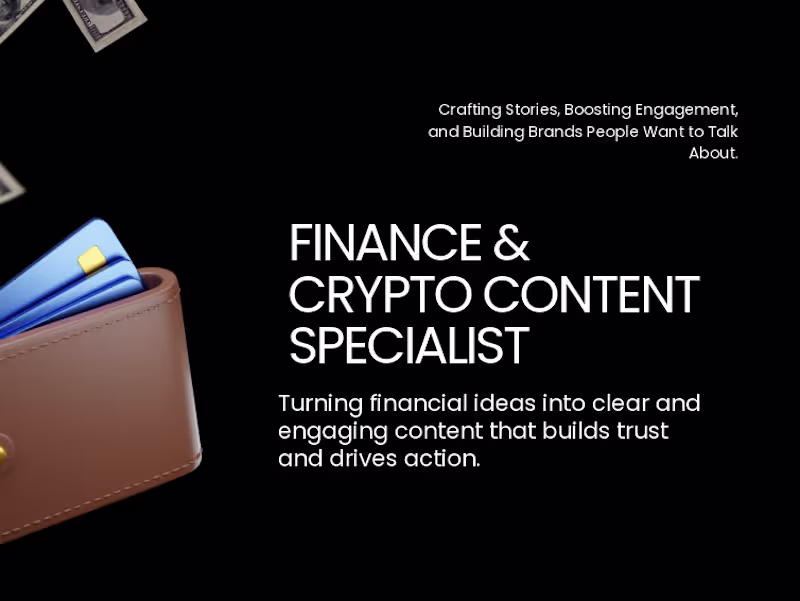 Cover image for Finance & Crypto Content Specialist