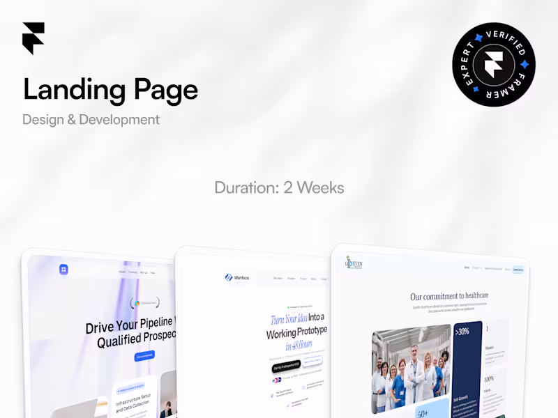 Cover image for Framer Landing Page Design and Development