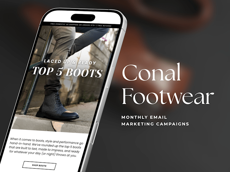 Cover image for Conal Footwear Monthly Email Campaigns